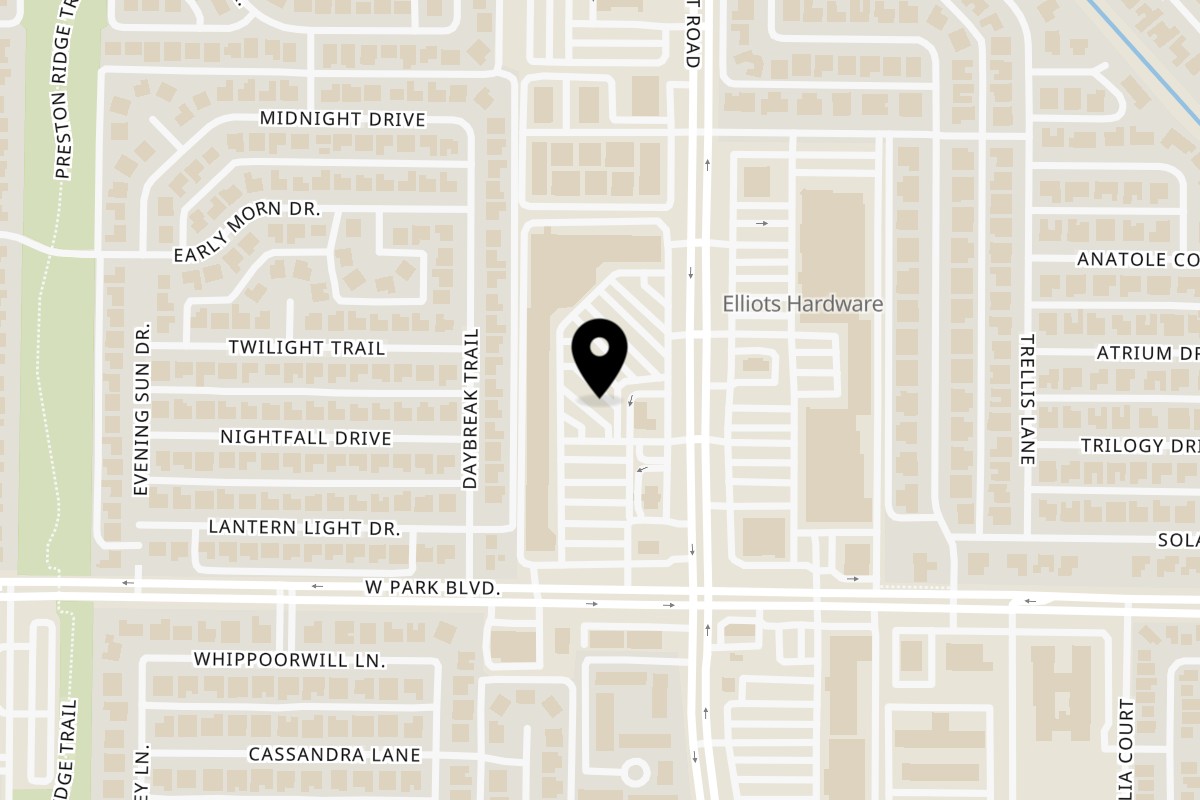Map showing the location of Turan Uyghur Kitchen Plano on 2001 Coit Rd in Plano